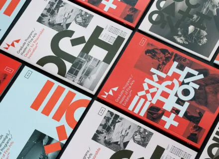 Many colorful brochure covers