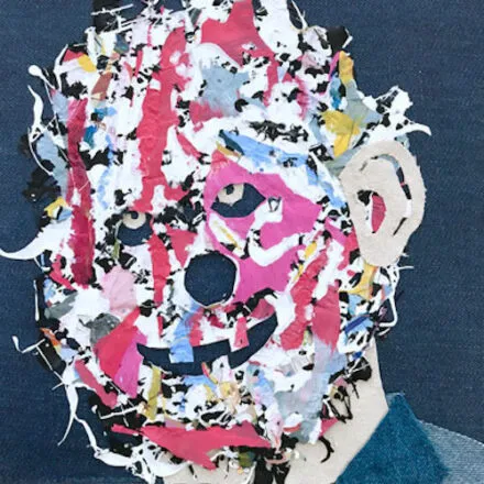 Semi-abstract collaged portrait