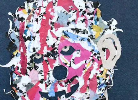 Semi-abstract collaged portrait