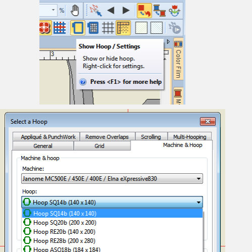 Show Hoop/Settings