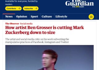 photo of Zuckerberg in The Guardian