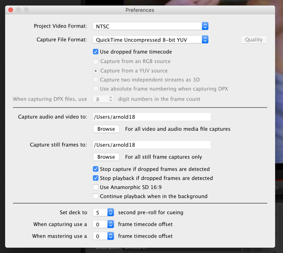 BlackMagic Media Express Preferences