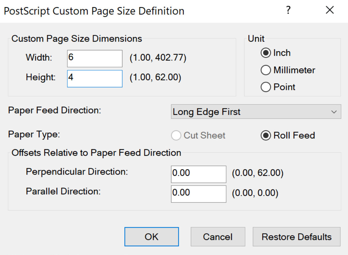 Custom Page Sizes