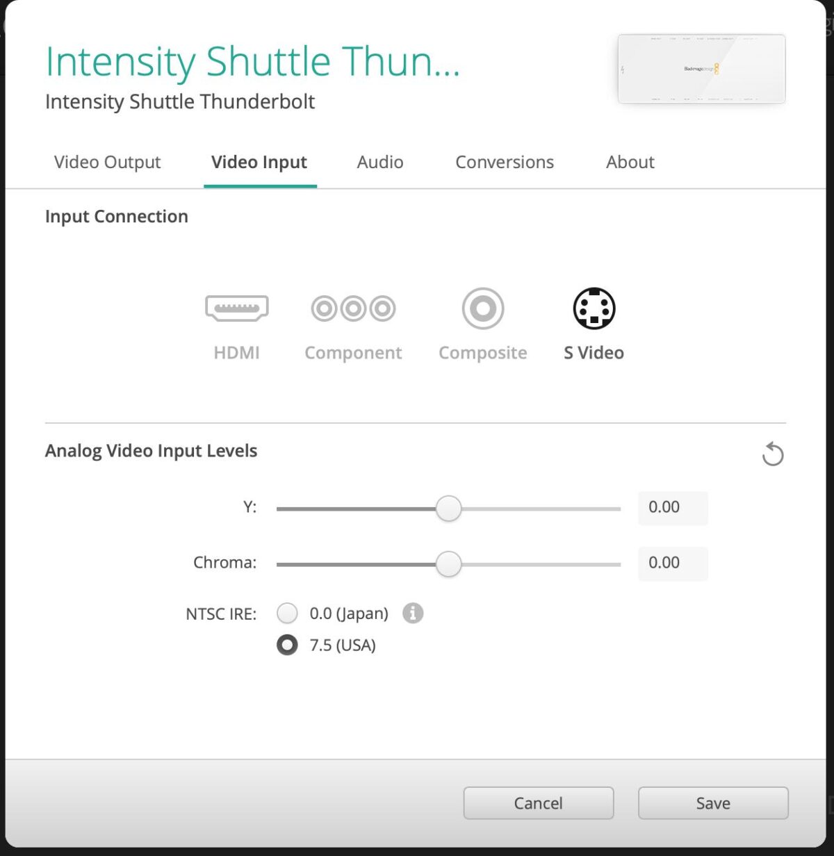 BlackMagic Desktop Video Settings