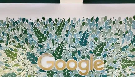 google logo with ceramic leaves