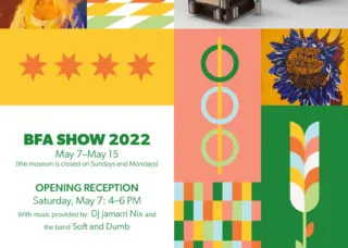 flyer for BFA Exhibition with date &amp; times