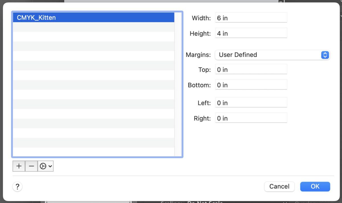 Custom Paper Sizes