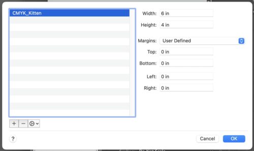 Custom Paper Sizes 