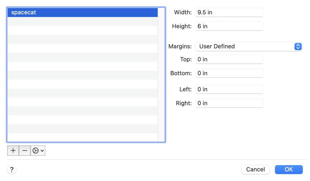 Setting up a custom user defined paper size for Epson with