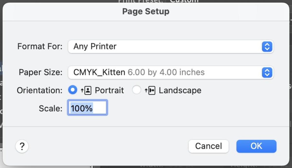 Confirm Paper Size and Settings