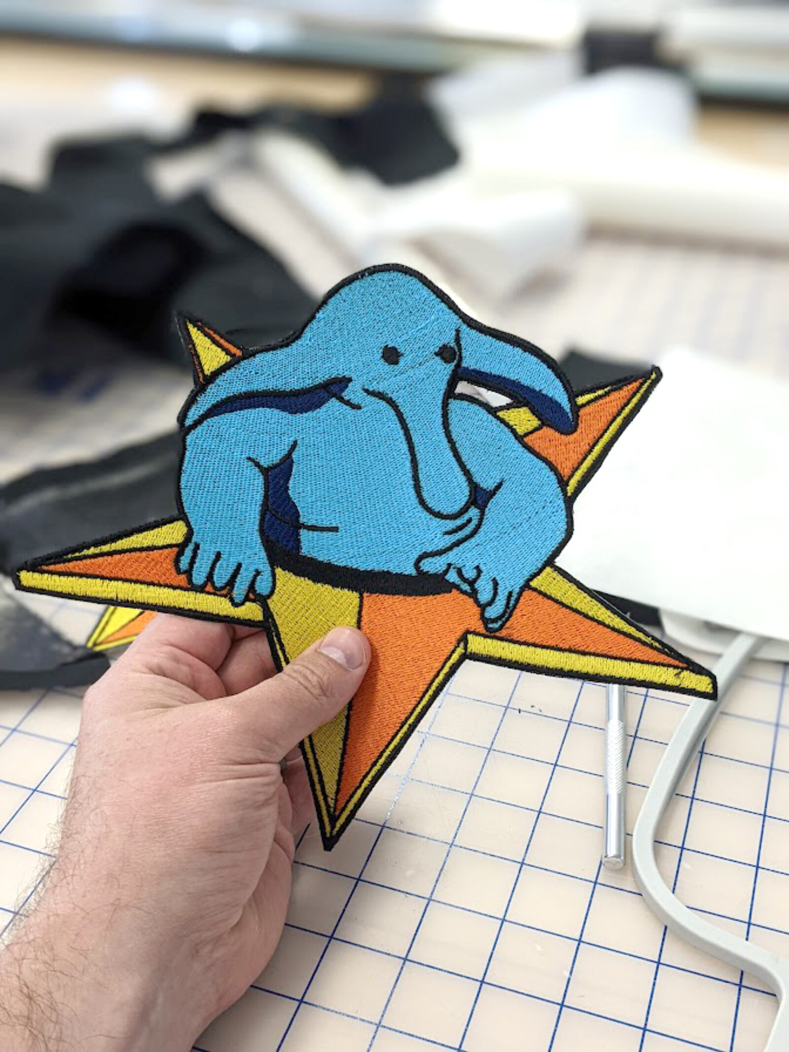 finished patch featuring max rebo from star wars