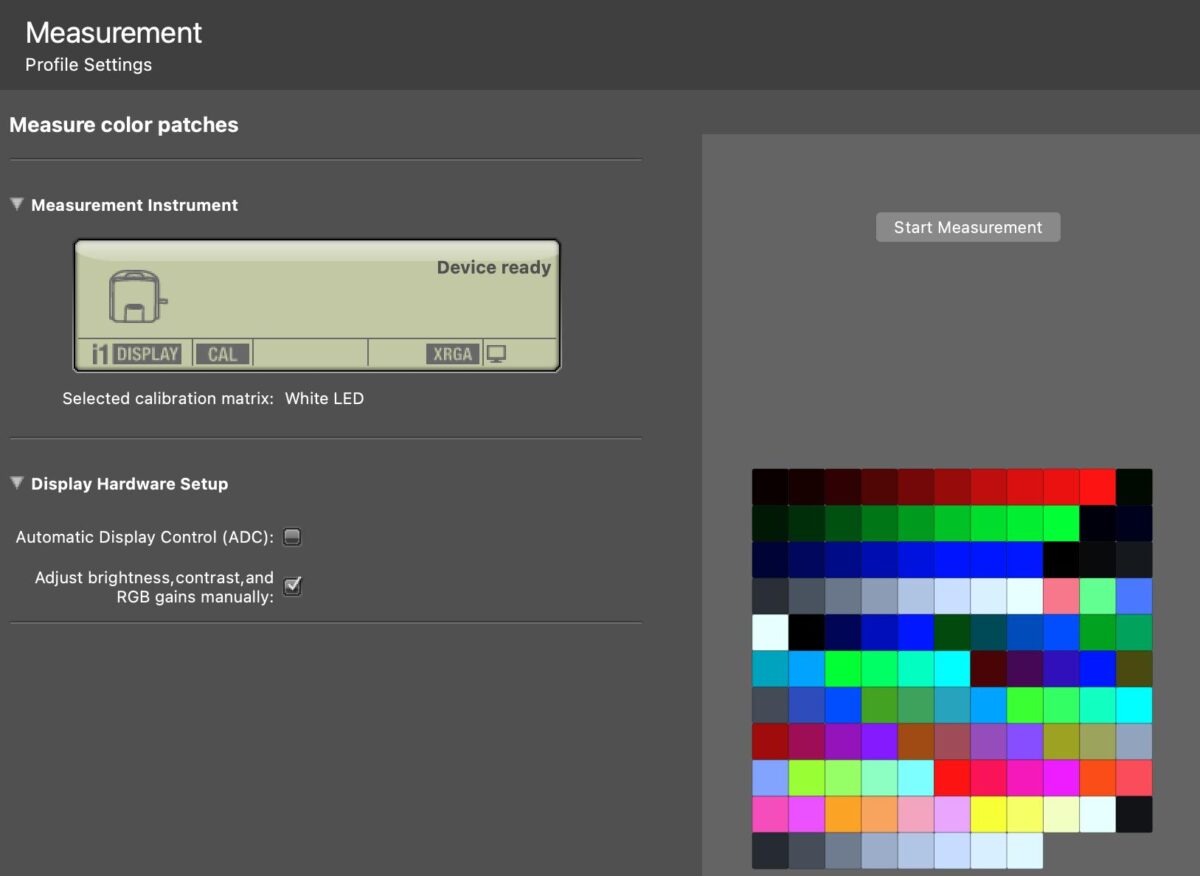 screenshot of start measurement page