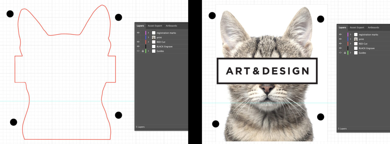 illustrator setup with registration marks