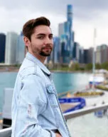 Portrait of the student in front of the Chicago skyline