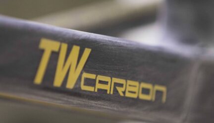 logo of TW Carbon on bicycle
