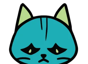 vector illustration of a sad cat face