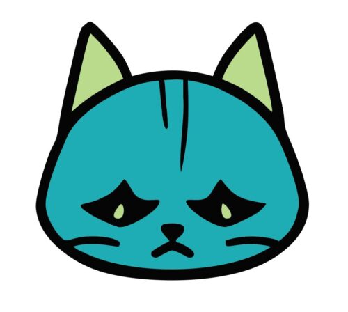 vector illustration of a sad cat face