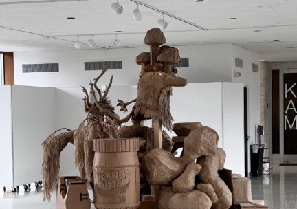 sculpture installed in gallery