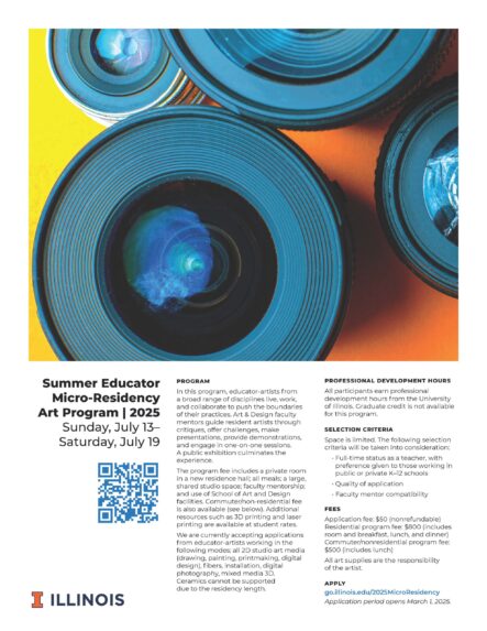 poster with details and QR code to register for the A&D micro-residency