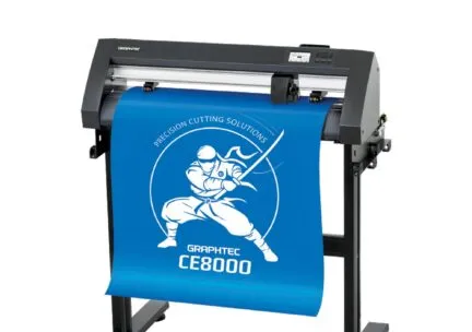 vinyl cutter with green and white vinyl