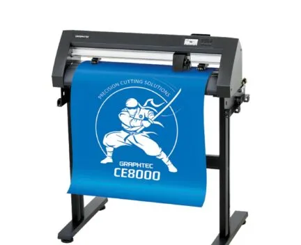 vinyl cutter with green and white vinyl