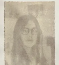 Hibiscus anthotype self portrait of young woman