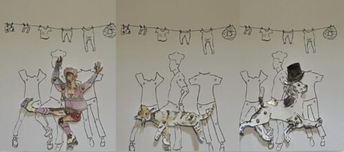 drawing of puppets