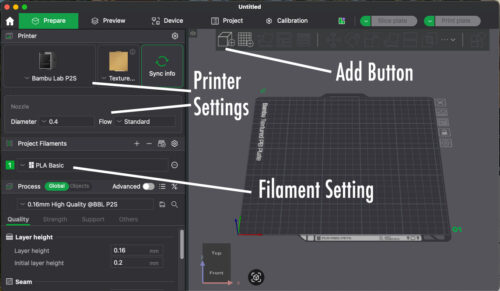 Initial Settings for Bambu 3D Printer