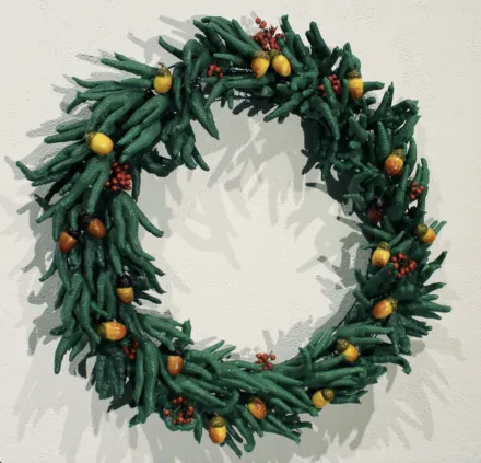 green clay wreath
