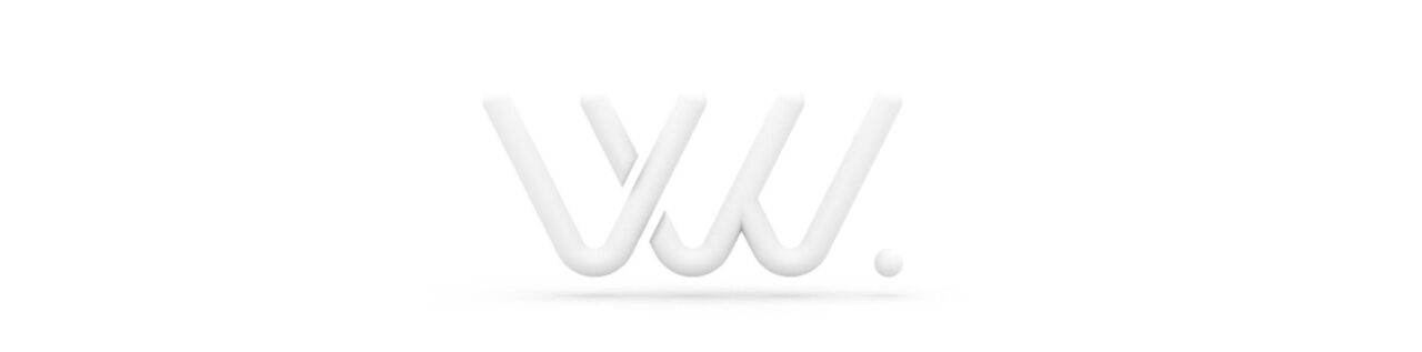 White-on-white logo featuring the initials VW
