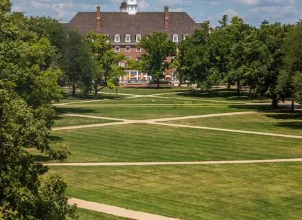 The Quad at the U of I, grassy field