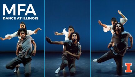 Three moving images of dancers near the ground