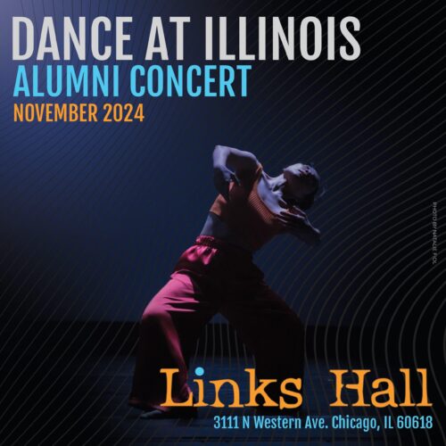 dancer looking up in an advertisement for Links Hall Alumni concert