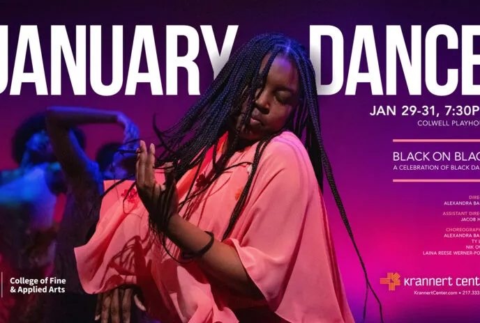 a dancer dressed in pink with her arms up and sways