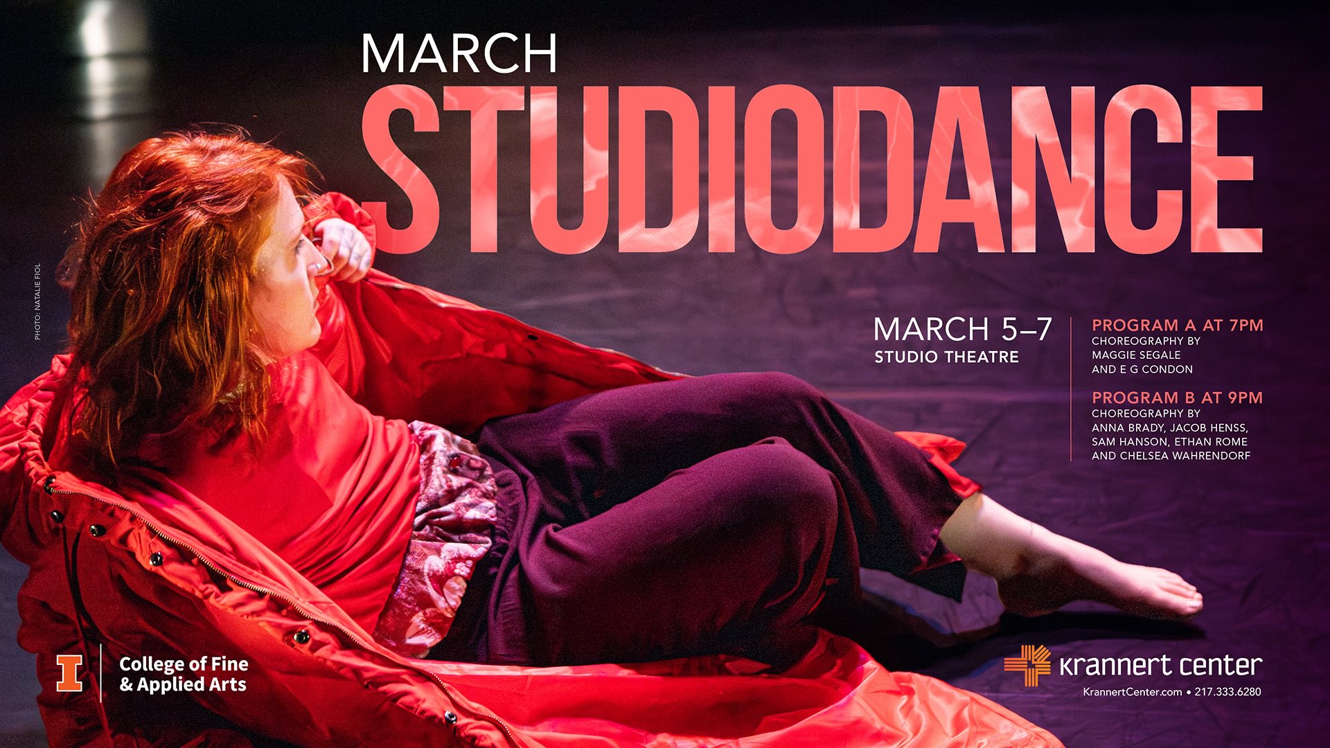 dancer lies on floor with red coat