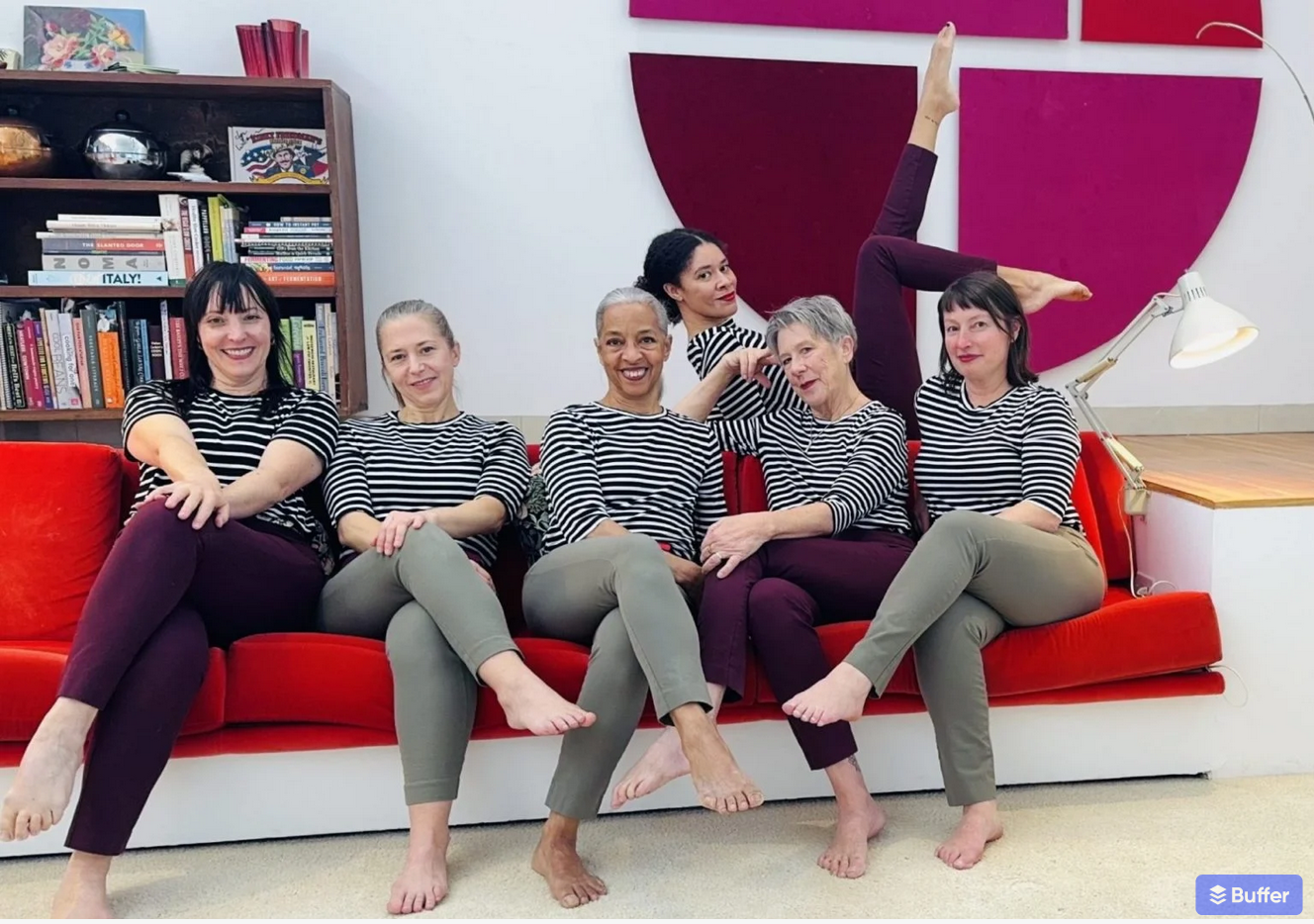 rendering of six people sitting on a couch