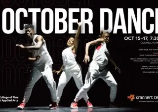 Three dancers in the spotlight