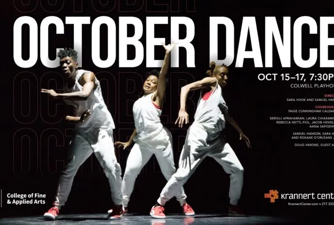 Three dancers in the spotlight