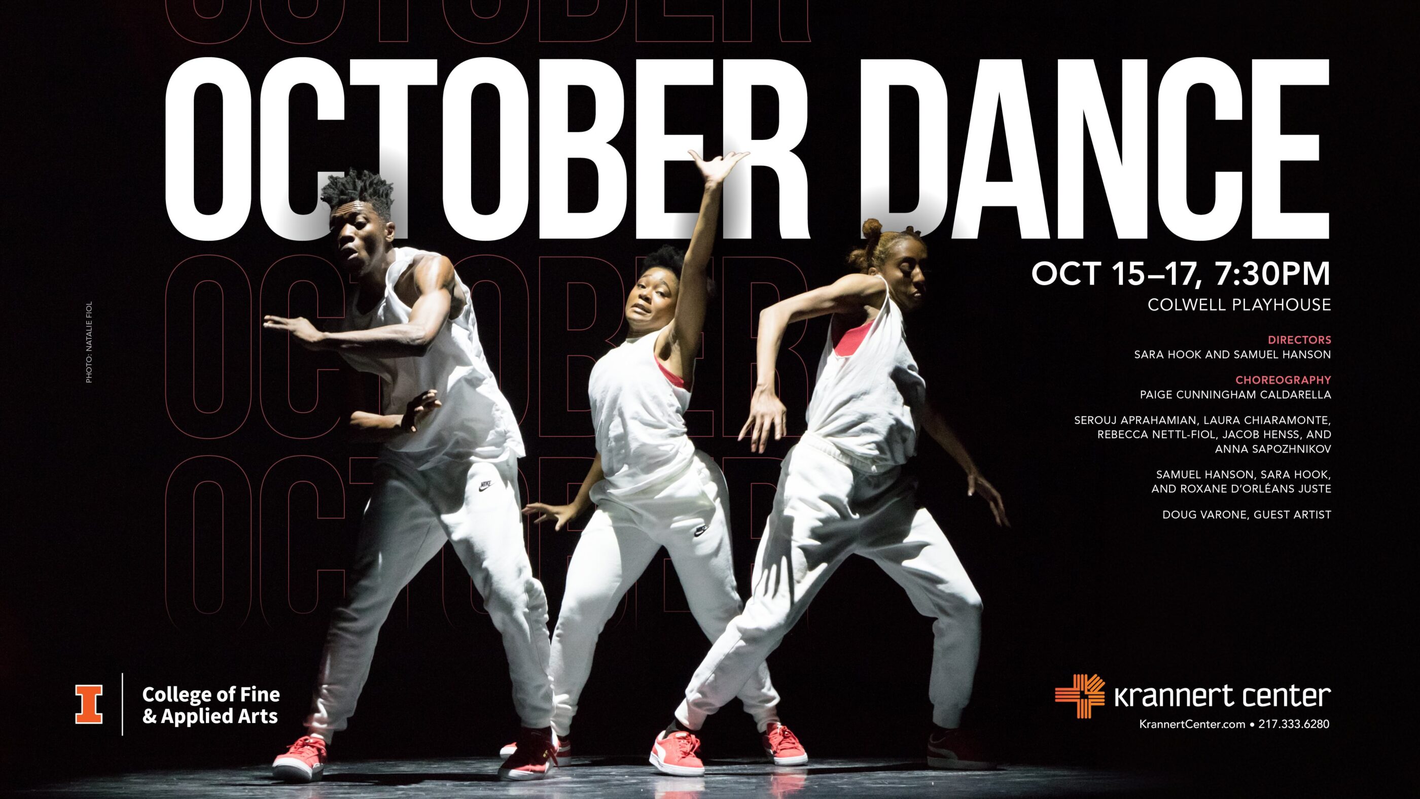 Three dancers in the spotlight