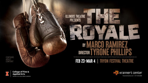 royale flyer featuring boxing gloves and dates