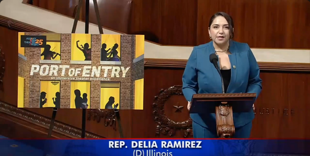 congresswoman ramirez speaks at a podium