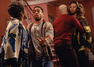 4 people in an argument in a house