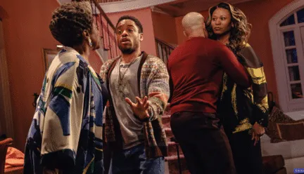 4 people in an argument in a house