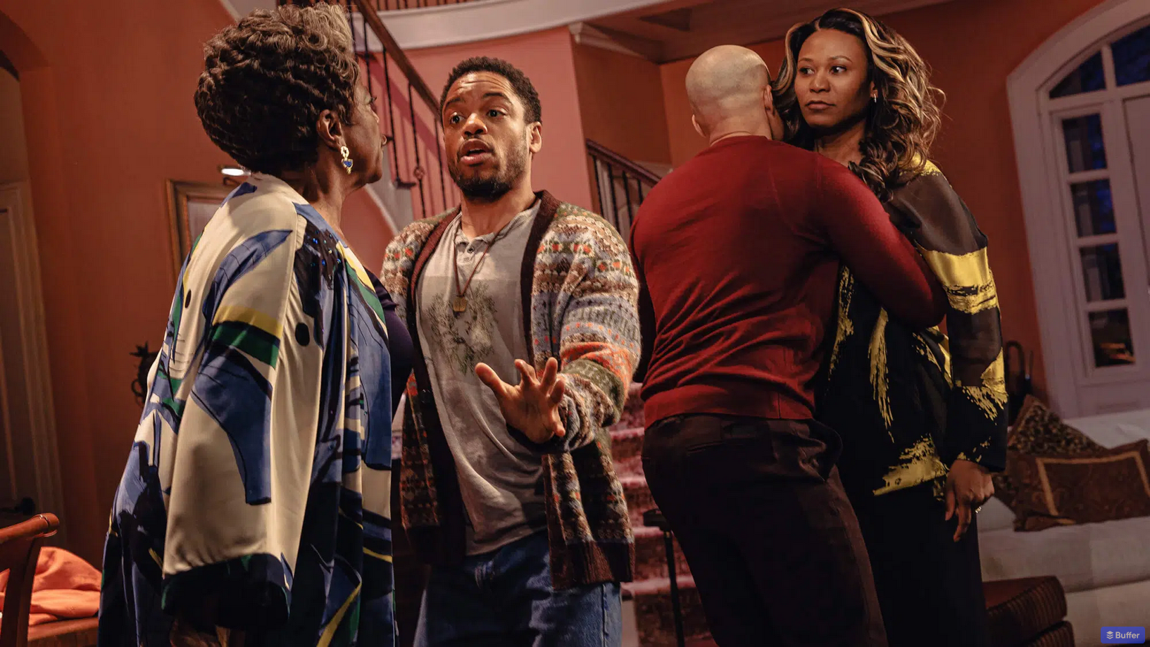 4 people in an argument in a house