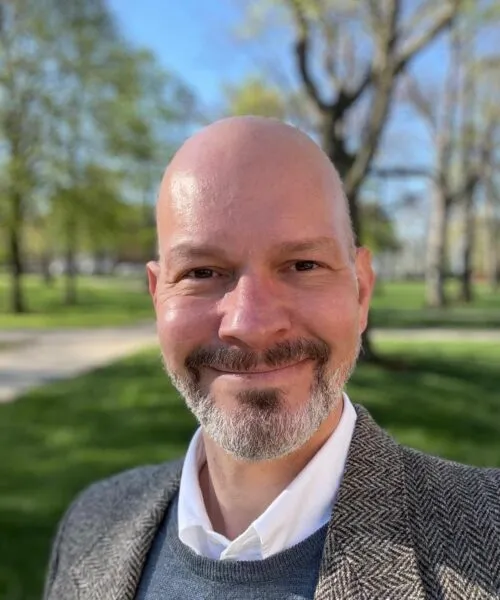 Man's face smiling