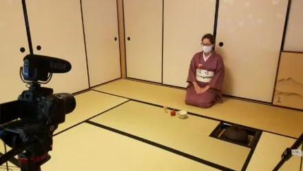 Assistant Director of Academic Programming Lindsey Stirek hosts virtual tea ceremony.