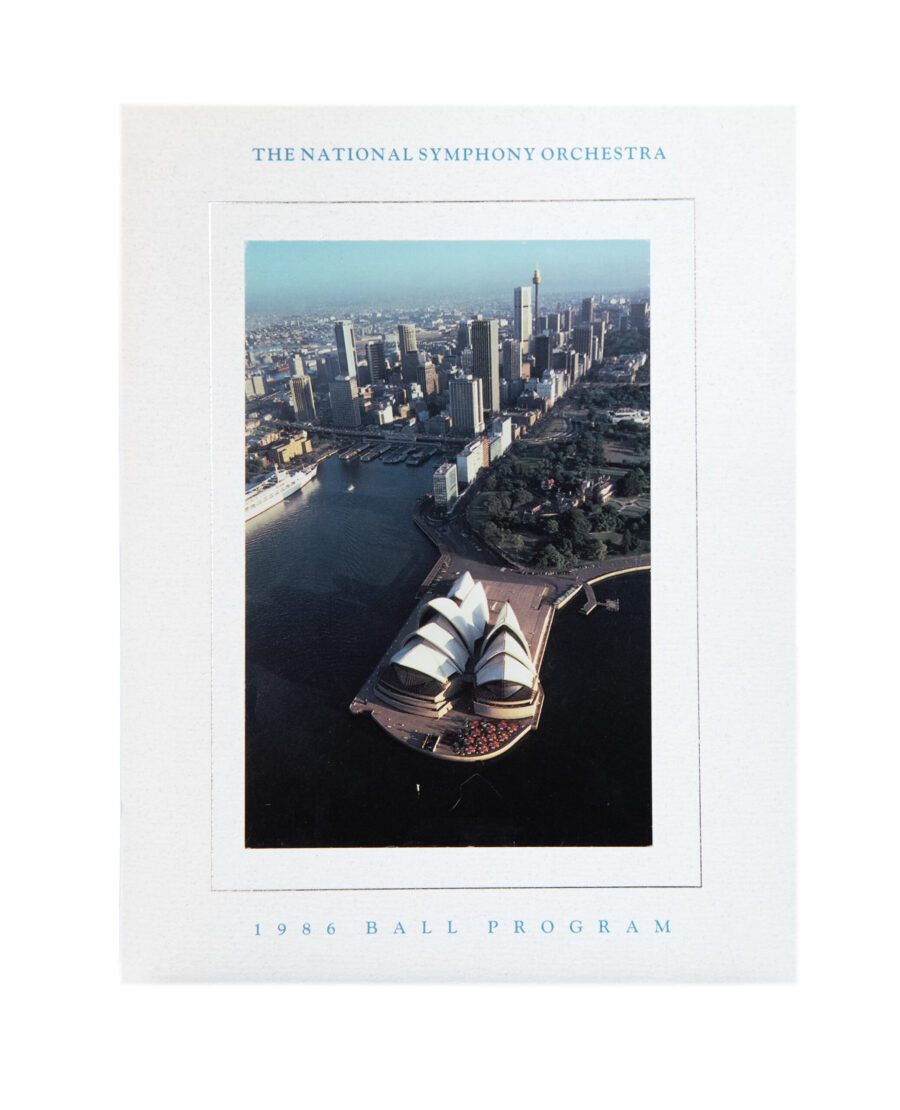 Cover of the program Huber designed for the 1986 National Symphony Orchestra Ball held in Washington D.C. and sponsored by Australia