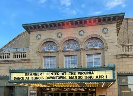 Marquee at the Virginia Theatre for Dance at Illinois Downtown