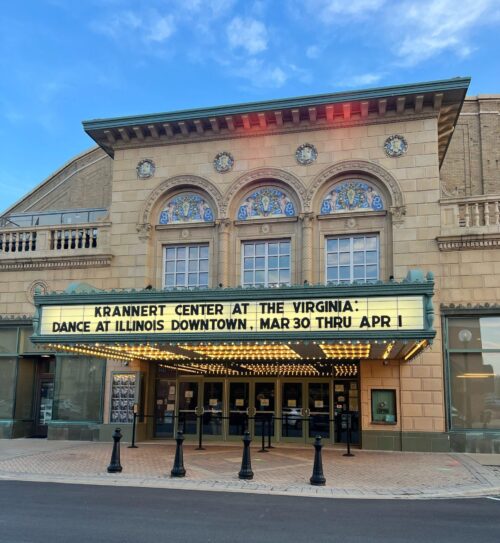 Marquee at the Virginia Theatre for Dance at Illinois Downtown