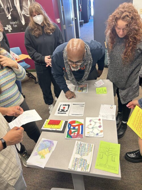 students view zines at the zines library